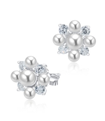 Gorgeous Pearl Bouquet with CZ Stud Earring STS-3241